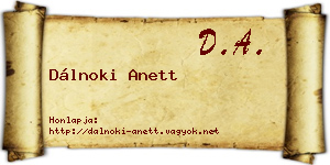 Dálnoki Anett névjegykártya